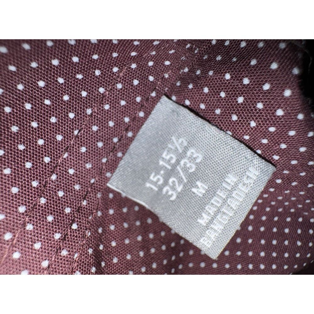 Michael Kors Medium Polka Dot Burgundy Slim Fit Long Sleeve Button Down Collared - Picture 4 of 10